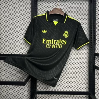 Camiseta Única Real Madrid X Negro y Neón 2024/2025 Calidad Tailandesa