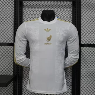 2025/2026 Camiseta de fútbol manga larga Versión Jugador México Selección Nacional Edición Especial platino calidad tailandesa