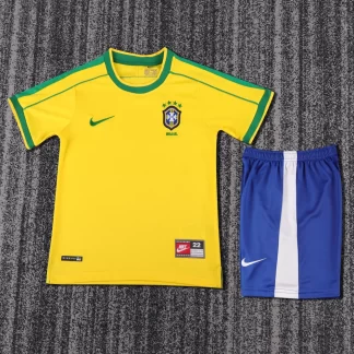1998 Retro Brasil Local Camiseta de Fútbol 1:1 Calidad Tailandesa Talla Infantil
