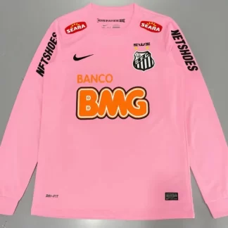 2012/2013 Camiseta de Fútbol Retro Rosa Santos de Manga Larga 1:1 Calidad Tailandesa