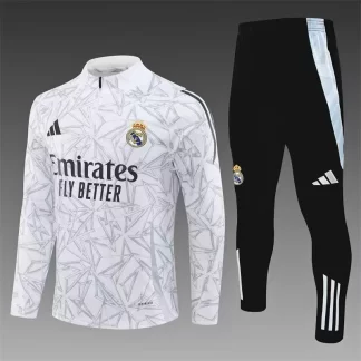 2024/2025 Real Madrid conjunto de entrenamiento de media cremallera blanco