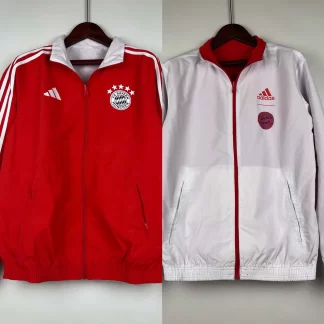 Chaqueta Cortavientos Reversible Bayern Múnich 2023-2024 (Roja y Blanca) Calidad Tailandesa