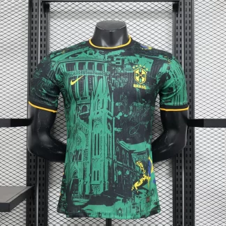 Camiseta de fútbol edición especial verde jugador Brasil 2024 AAA calidad fan