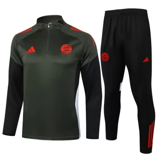 2025/2026 Bayern Múnich Media Cremallera Chándal Entrenamiento Verde Oscuro Camiseta Fútbol Calidad Tailandesa Set