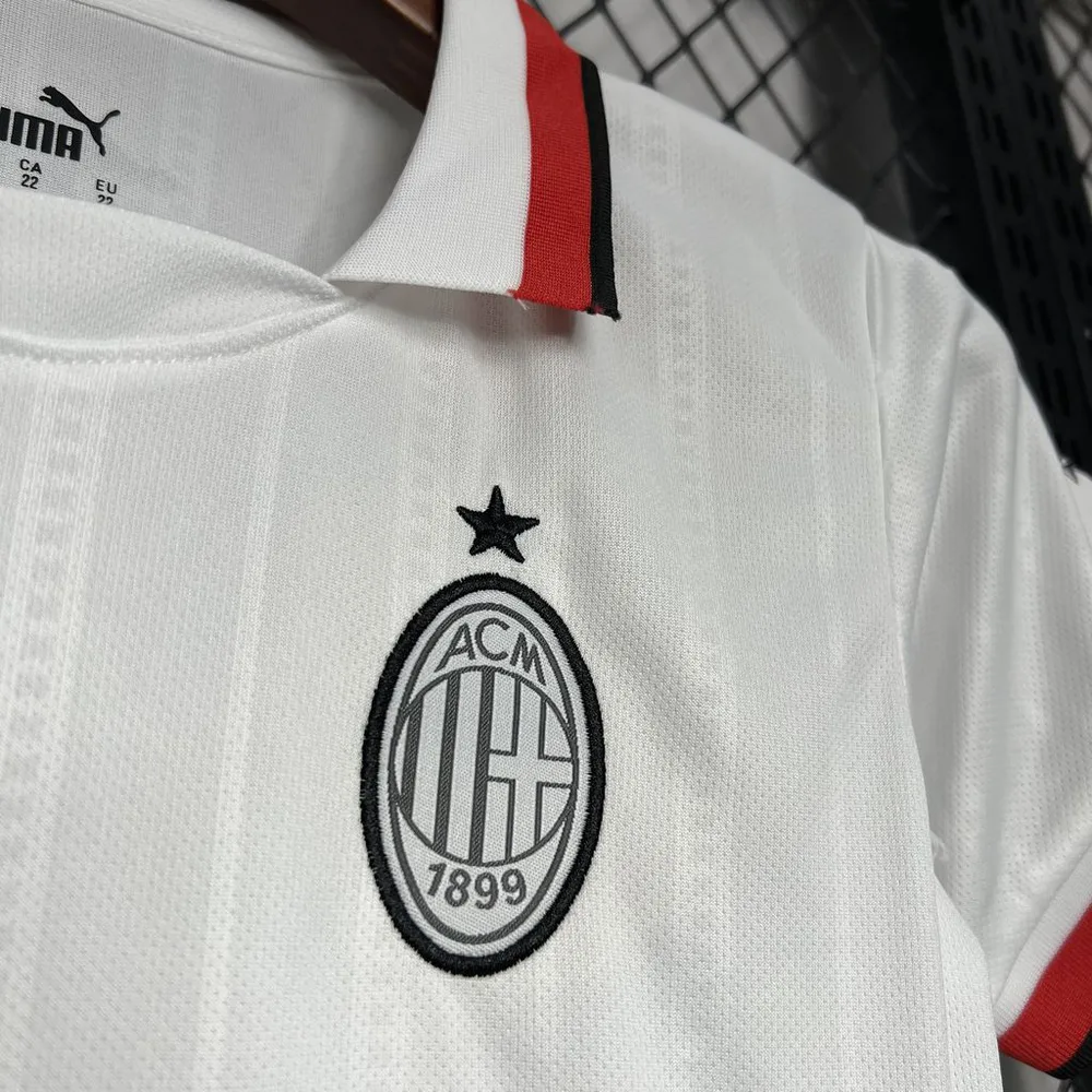 Camiseta de Fútbol 2024/2025 AC Milan Visitante Calidad Tailandesa Talla Infantil