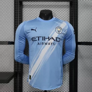 2025/2026 Versión Jugador Manga Larga Camiseta Local del Manchester City Calidad Tailandesa