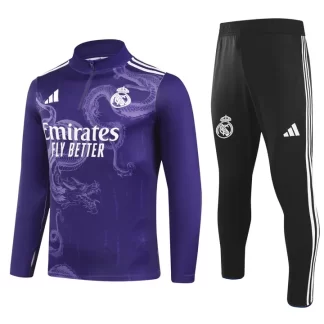 Chándal de Entrenamiento de Media Cremallera de Real Madrid 2024/2025 Edición Especial Púrpura Real Calidad Tailandesa