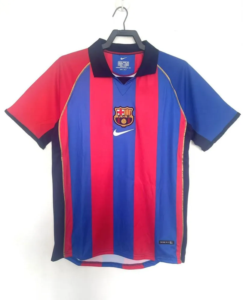 2001/2002 Camiseta de Fútbol Local Retro Barcelona Calidad Tailandesa