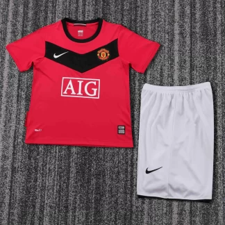 2009-2010 Retro Manchester United Camiseta Local Calidad Tailandesa Talla Infantil