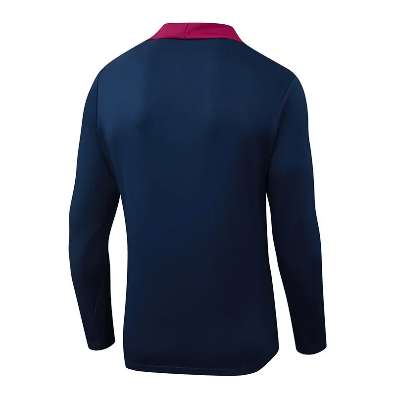 2025/2026 Barcelona Media Cremallera Chándal Entrenamiento Azul Real Camiseta Calidad Tailandesa Set 01