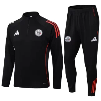 2025/2026 Ajax Conjunto de Entrenamiento Media Cremallera Negro Camiseta de Fútbol Calidad Tailandesa Set