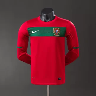 2010 Retro Versión Jugador Portugal Local Manga Larga Camiseta AAA calidad aficionado