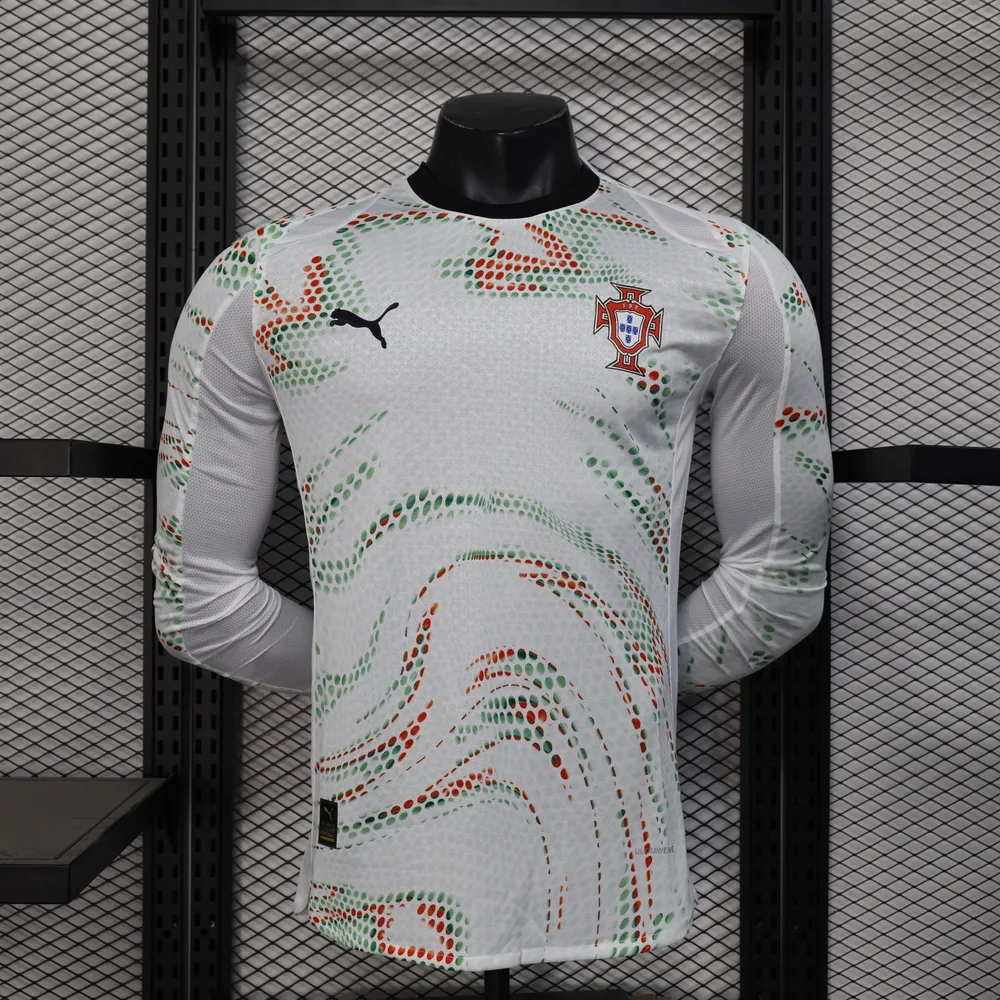 Camiseta de Fútbol Visitante de Portugal de Manga Larga Versión Jugador 2025 AAA calidad aficionado
