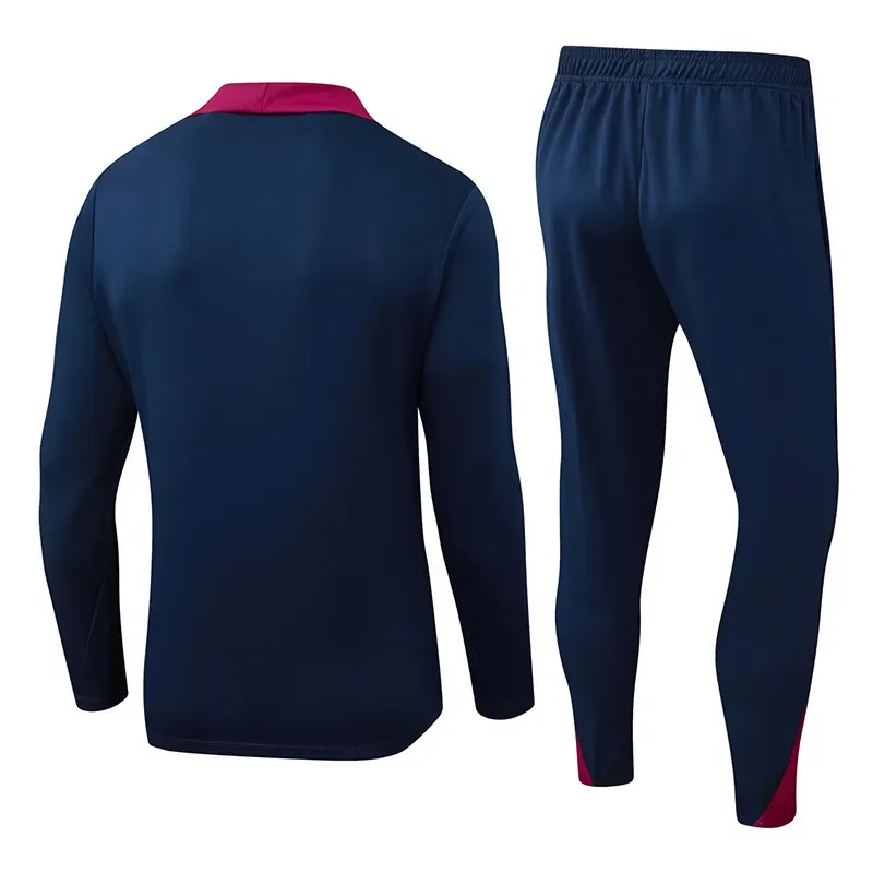 2025/2026 Barcelona Media Cremallera Chándal Entrenamiento Azul Real Camiseta Calidad Tailandesa Set 01