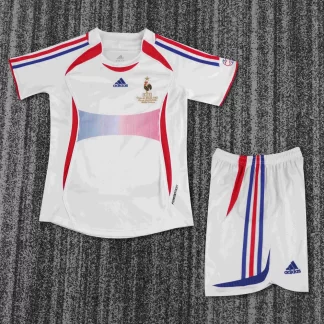 Camiseta de Fútbol Retro Visitante Francia 2006 Calidad Tailandesa Talla Infantil