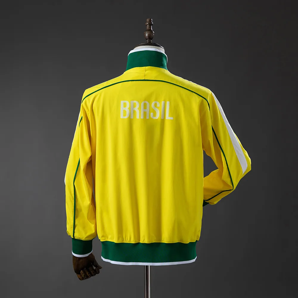 2026 Brasil 10/11 Cortavientos -Amarillo S-XXL Camiseta de Fútbol AAA Grado Fan