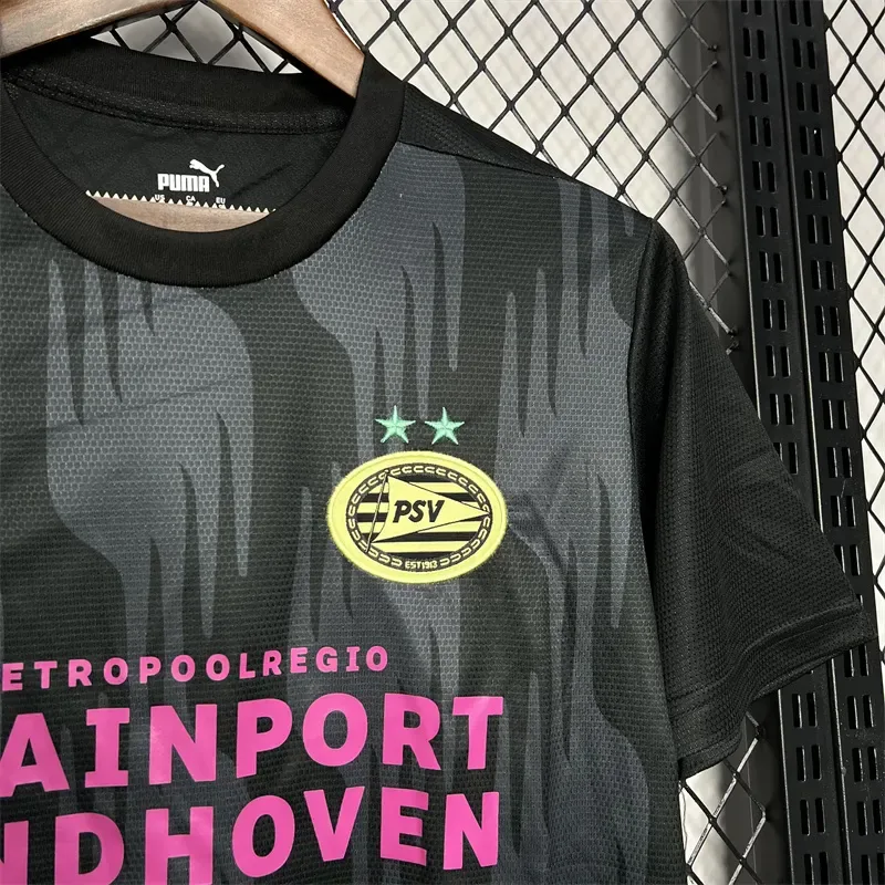 2024/2025 Jersey de Pretemporada Negro Eindhoven Calidad Tailandesa