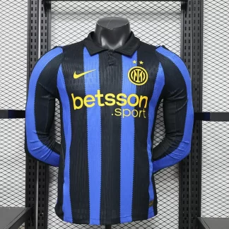 2026/2027 Manga Larga Versión Jugador Inter Milan Local Camiseta de Fútbol 1:1 Calidad Tailandesa