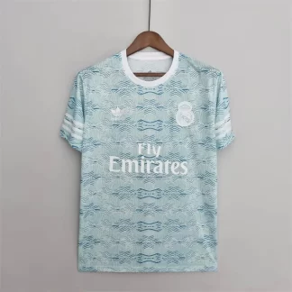 2022/2023 Real Madrid Ropa de Entrenamiento Camiseta de Fútbol Azul Claro Estampada