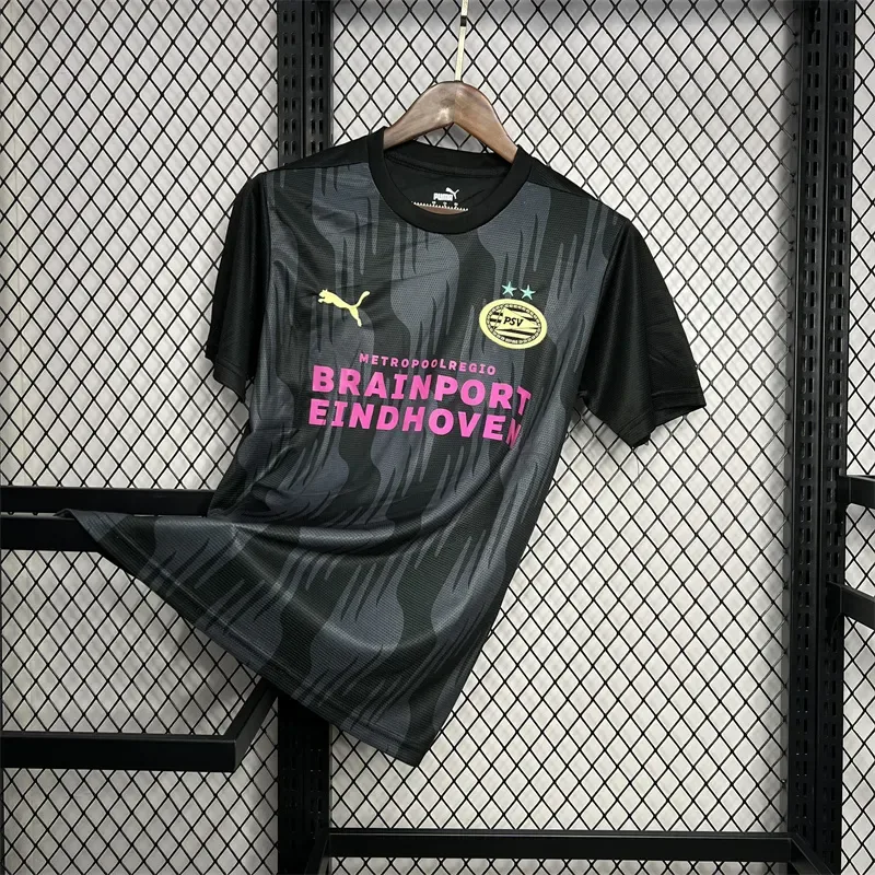2024/2025 Jersey de Pretemporada Negro Eindhoven Calidad Tailandesa