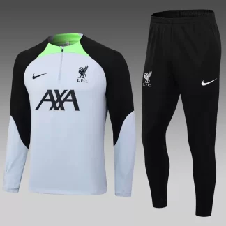 Chándal de Entrenamiento Media Cremallera Liverpool 2023/2024 Gris Camiseta Calidad Tailandesa Set