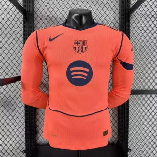 2025/2026 Manga Larga Versión Jugador Barcelona Tercera Camiseta Visitante Fútbol Calidad Tailandesa