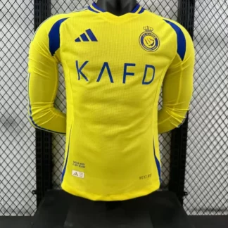 2024/2025 Camiseta de Fútbol Local Manga Larga Versión Jugador Al-Nassr Calidad Tailandesa