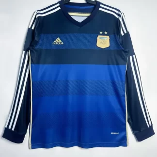 Camiseta Retro Visitante Selección Argentina Manga Larga 2014 Calidad Tailandesa
