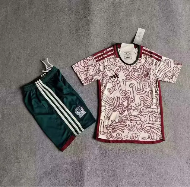Camiseta de fútbol visitante de México para la Copa Mundial de la FIFA 2022 Talla infantil
