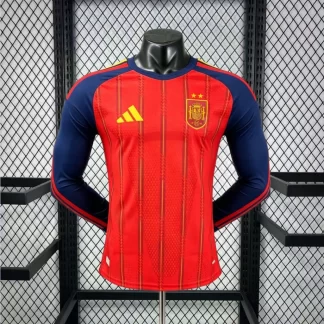 2026 Manga Larga Versión Jugador Spain Home Football Jersey 1:1 Thai Quality