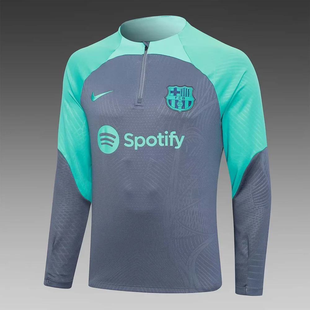 Chándal de Entrenamiento Media Cremallera 2023/2024 Barcelona Verde-Gris