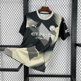 2025/2026 Manchester City Negro y Amarillo Versión Concepto Camiseta de Fútbol Calidad Tailandesa