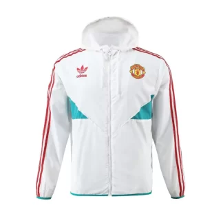 Chaqueta cortavientos del Manchester United 2023 blanca con ribete