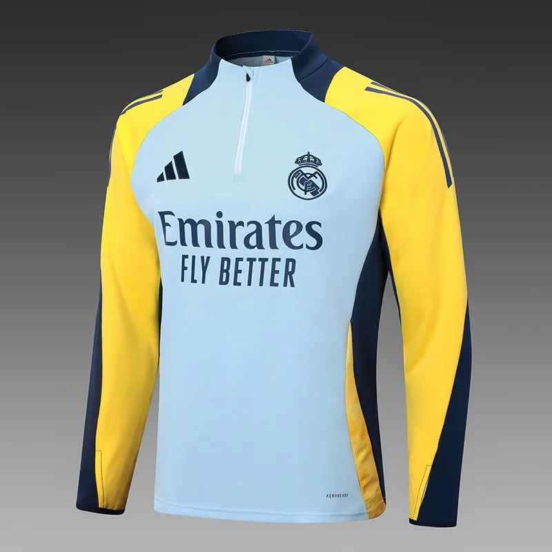 Chándal de Entrenamiento Semirrecogido Azul Bebé del Real Madrid 2024/2025 Calidad Tailandesa