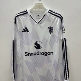2025/2026 Camiseta de fútbol Suplente Manga Larga Manchester United Calidad Tailandesa