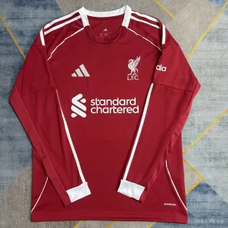 2025/2026 Camiseta de Fútbol Manga Larga Liverpool Local Calidad Tailandesa