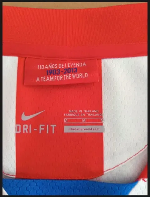 Camiseta de Fútbol Retro Local Atletico Madrid 2013-2014 Calidad Tailandesa