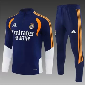 2026/2027 Real Madrid Chándal de Entrenamiento Media Cremallera Azul Camiseta de Fútbol 1:1 Calidad Tailandesa