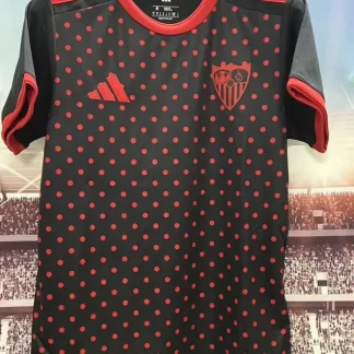 2025/2026 Sevilla Traje de Entrenamiento negro Camiseta Fútbol Calidad Tailandesa
