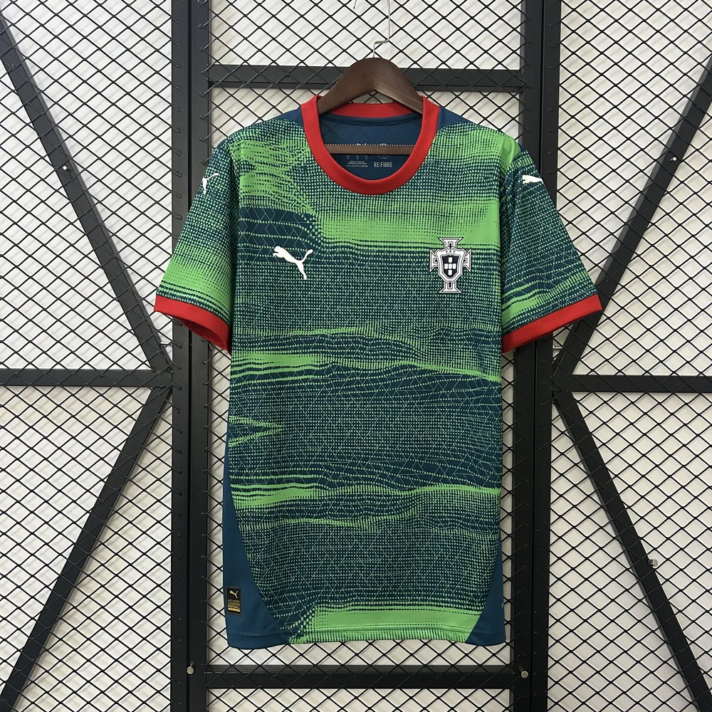 2025 Portugal Camiseta de Entrenamiento Verde AAA Grado Fan