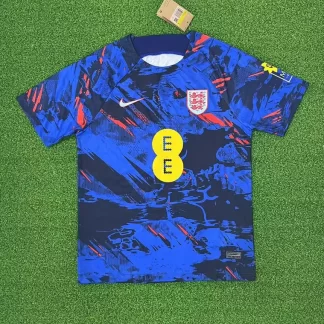 2023 Inglaterra Selección Nacional Ropa de Entrenamiento Camiseta de Fútbol Azul Calidad Tailandesa