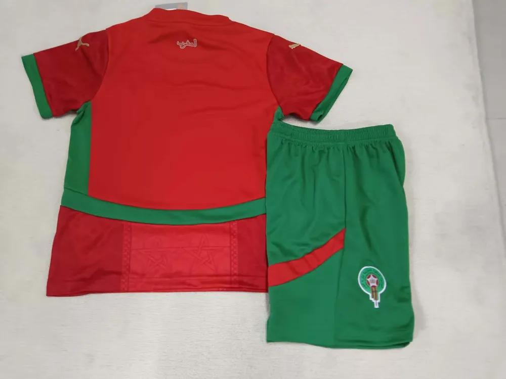2024/2025 Camiseta de Fútbol Local Selección Nacional de Marruecos AAA calidad fan Talla Infantil
