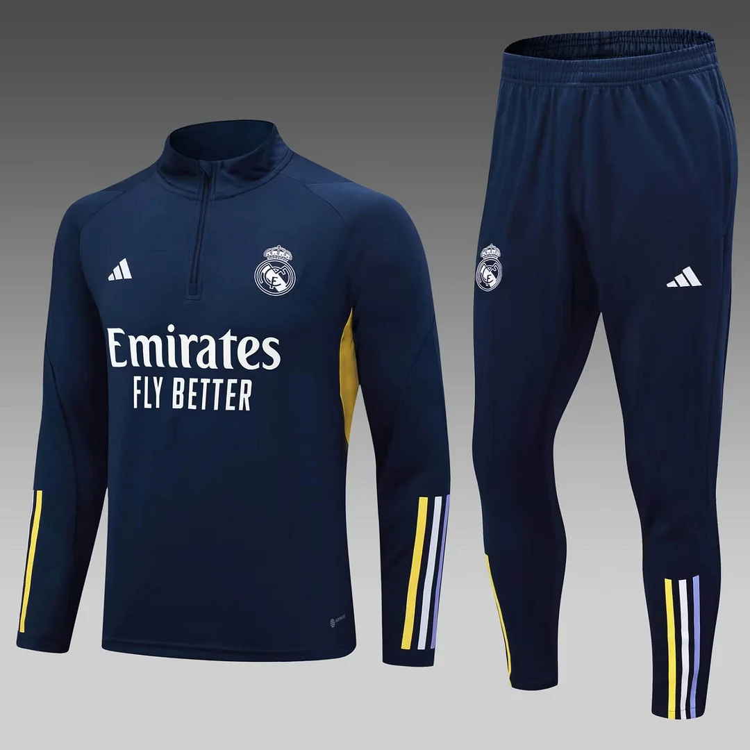 Conjunto de Entrenamiento Semi-Pull Real Madrid Azul 2023/2024