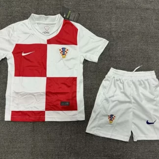 Camiseta de Fútbol Local Selección Nacional de Croacia 2024 Calidad Tailandesa Talla Infantil