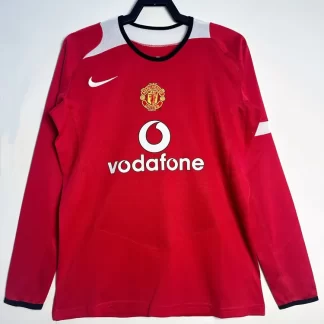 Camiseta de fútbol retro manga larga 2005/2006 Manchester United Local Calidad Tailandesa