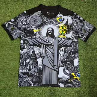 2024-2025 Brasil Edición Especial Jesús Negra Gris Camiseta
