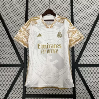 2023/2024 Real Madrid Dragón Dorado Blanco Edición Especial Camiseta de Fútbol Calidad Tailandesa