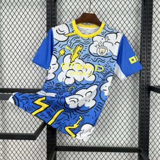 2025/2026 Manchester City Versión Concepto Azul y Blanco Camiseta Fútbol Calidad Tailandesa