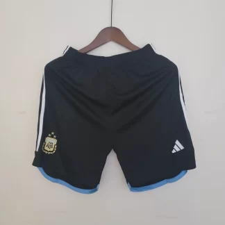 2022 Copa Mundial de la FIFA Argentina Selección Nacional Camiseta Local Pantalón Corto Negro