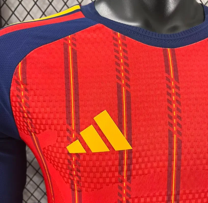 2026 Manga Larga Versión Jugador España Primera Equipación Local Camiseta Fútbol Calidad Tailandesa